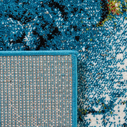 Williston Jaxen Performance Blue/Gold Rug & Reviews Wayfair